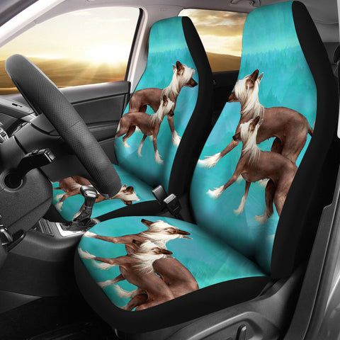 Chinese Creasted Dog Print Car Seat Covers