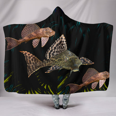 Suckermouth CatFish Print Hooded Blanket