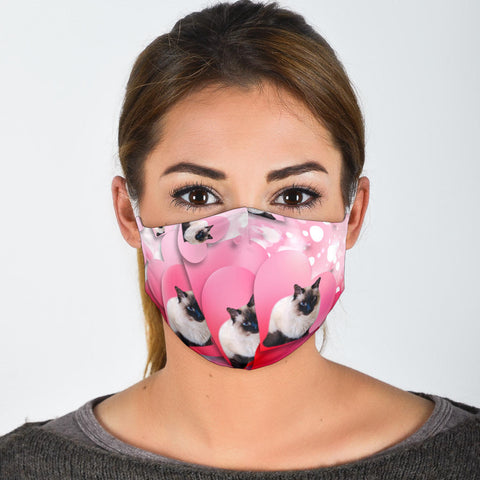 Cute Balinese Cat Print Face Mask