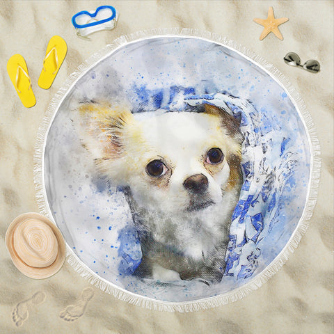 Chihuahua Dog Art Print Limited Edition Beach Blanket