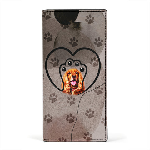 English Cocker Spaniel Dog Print Women's Leather Wallet