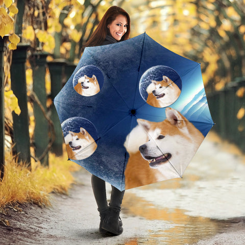 Cute Akita Dog Print Umbrellas