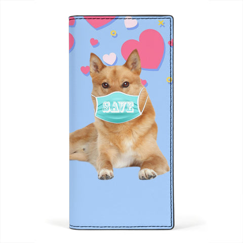 Cute Finnish Spitz Dog Print Women's Leather Wallet