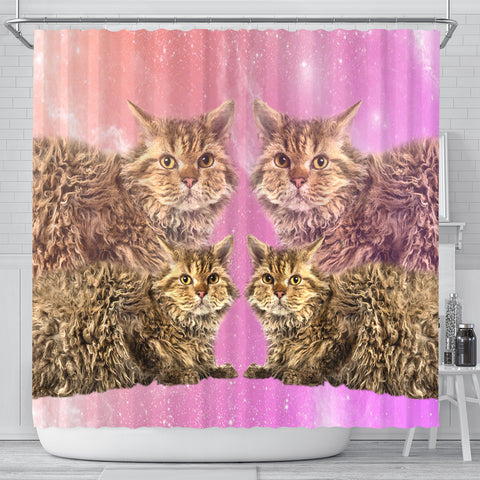Selkirk Rex Cat Print Shower Curtains