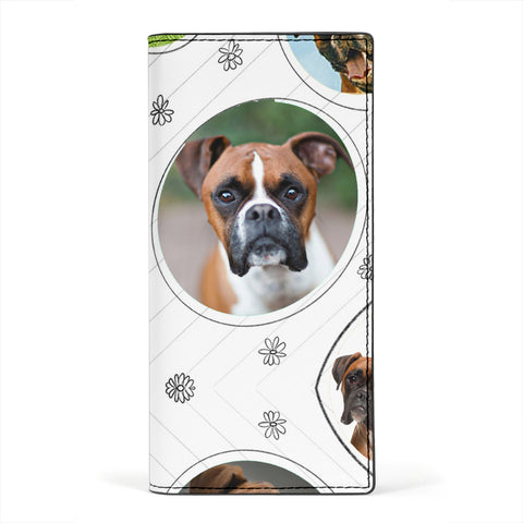 Boxer Dog Print Women's Leather Wallet