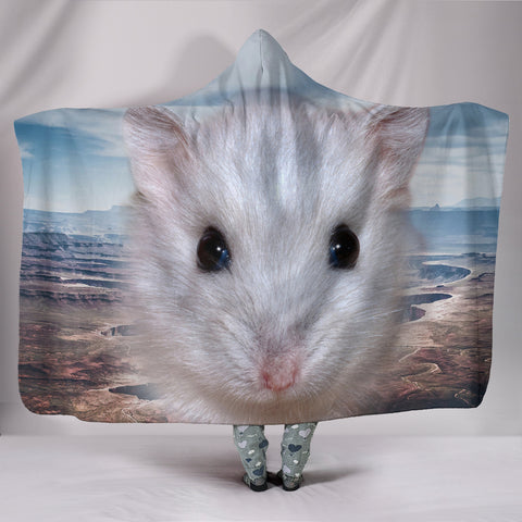 Cute Campbell's Dwarf Hamster Print Hooded Blanket