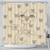 Butterfly Eyes Print Shower Curtain