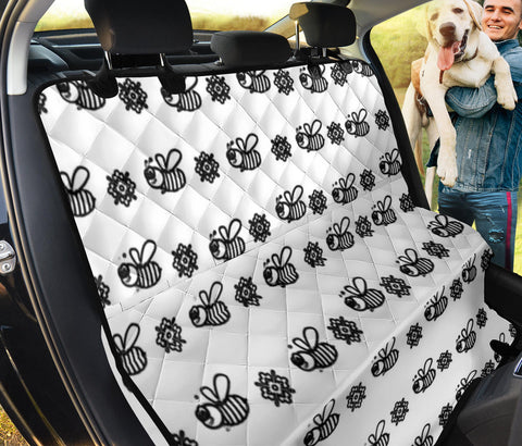 Bee White Patterns Print Pet Seat Covers