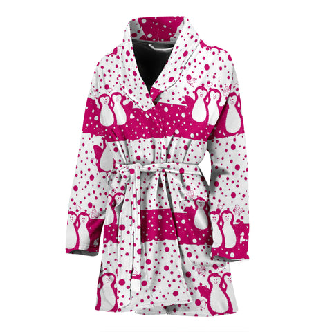 Penguin Bird Print Women's Bath Robe