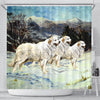 Great Pyrenees Dog Art Print Shower Curtains