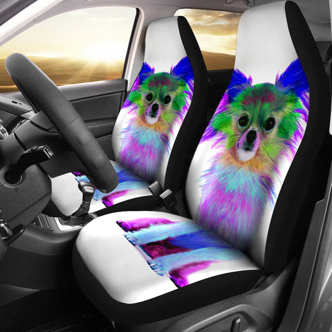 Colorful Chihuahua Dog Print Car Seat Covers