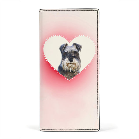 Miniature Schnauzer Dog Print Women's Leather Wallet