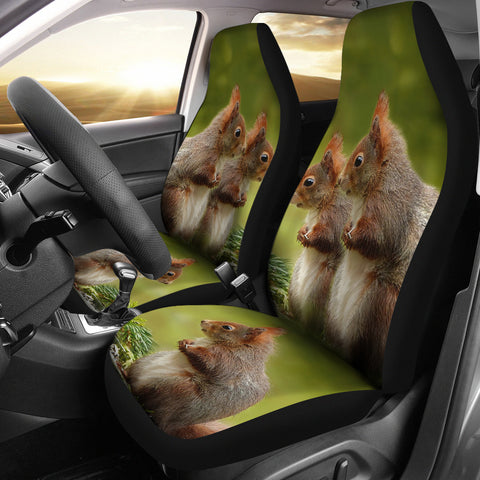 Cute Red Sqirrel Print Car Seat Covers