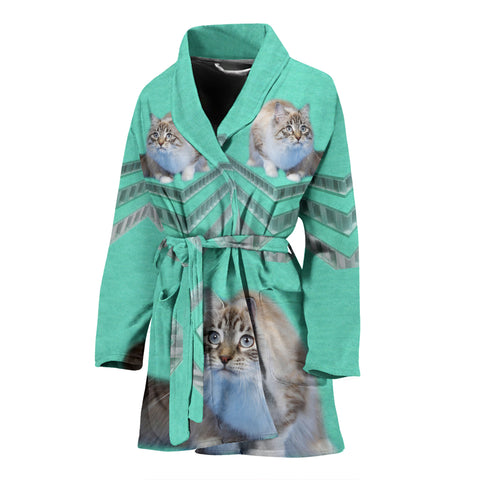 Ragamuffin Cat Print Women's Bath Robe