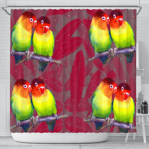 Love Bird Print Shower Curtains