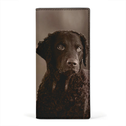 Lovely Curly-Coated Retriever Print Women's Leather Wallet