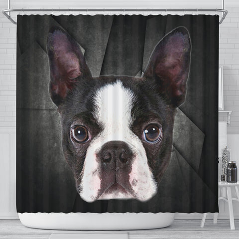 Boston Terrier Print Shower Curtains