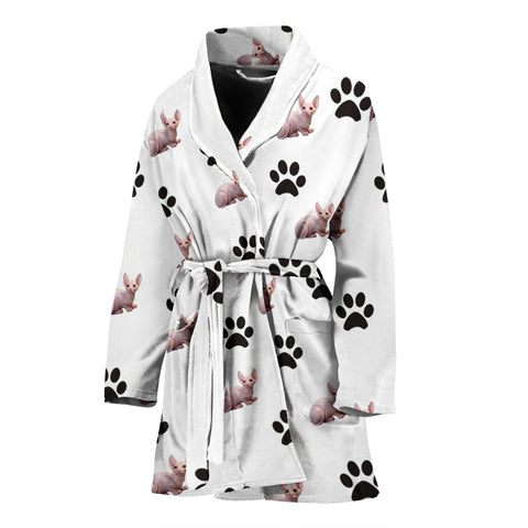 Sphynx Cat Patterns Print Women's Bath Robe