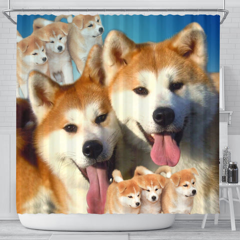 Akita Dog Print Shower Curtain