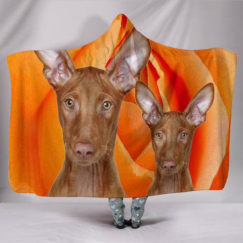 Pharaoh Hound Dog Print Hooded Blanket