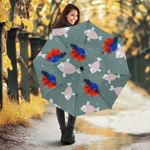 Siamese fighting Fish Print Umbrellas