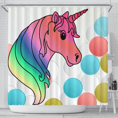 Unicorn Print Shower Curtain