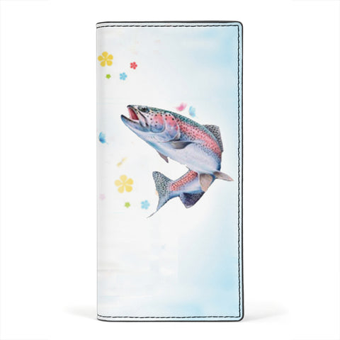 Rainbow trout Fish Print Women's Leather Wallet