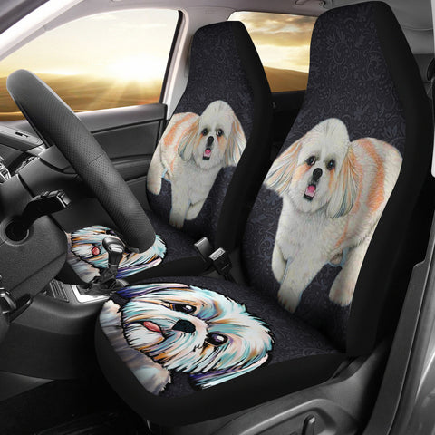 Cute Shih Tzu Dog Print Car Seat Covers