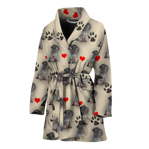 Cesky Terrier Patterns Print Women's Bath Robe