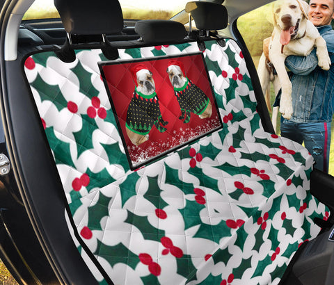 Bulldog Christmas Print Pet Seat Covers