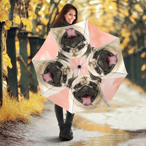 Cute Pug Dog Print Umbrellas- Limited Edition