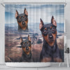 Lovely Miniature Pinscher Print Shower Curtains