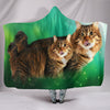 Lovely American Bobtail Cat Print Hooded Blanket