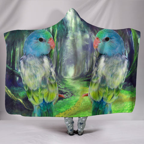 Lovely Parrotlets Parrot Print Hooded Blanket