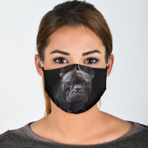 French Bulldog On Black Print Face Mask