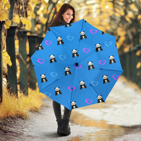 Cute Panda&Heart Patterns Print Umbrellas