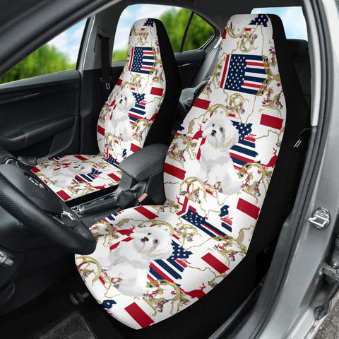 [AI Generated] Maltese Dog From Georgia Print Car Seat Covers