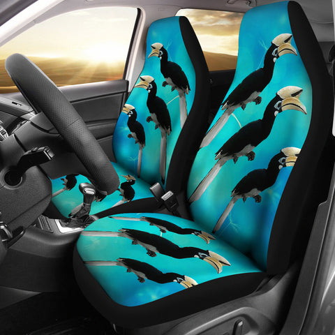 African Pied Hornbill Bird Print Car Seat Covers