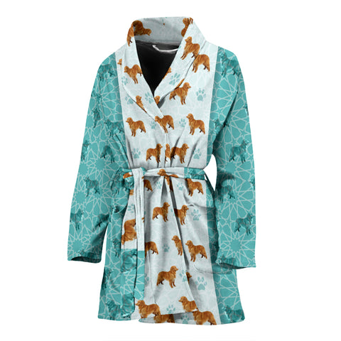 Nova Scotia Duck Tolling Retriever Dog Patterns Print Women's Bath Robe