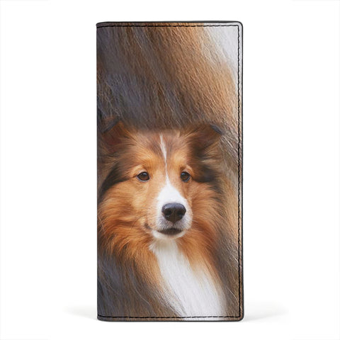 Shetland Shepherd Dog Print Women's Leather Wallet