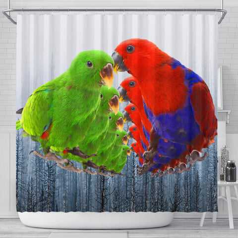 Eclectus Parrot Print Shower Curtains