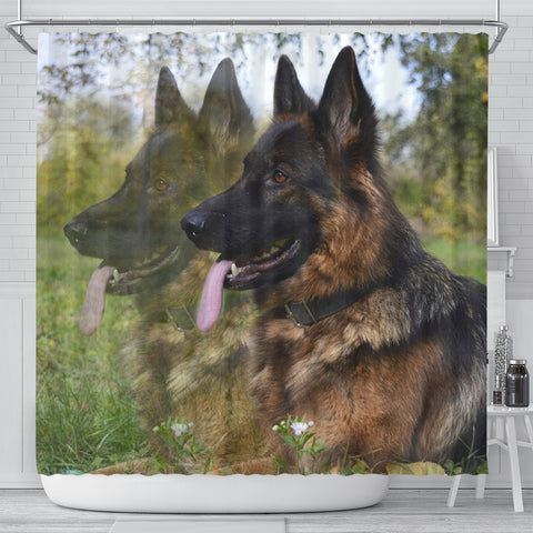 German Shepherd Dog Nature Print Shower Curtains