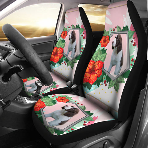 English Springer Spaniel Floral Print Car Seat Covers