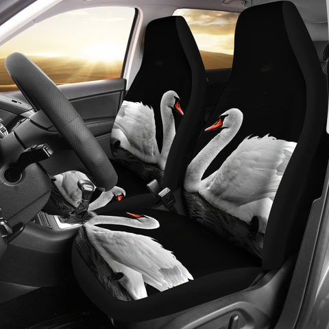 Beautiful Swan Bird Print Car Seat Covers