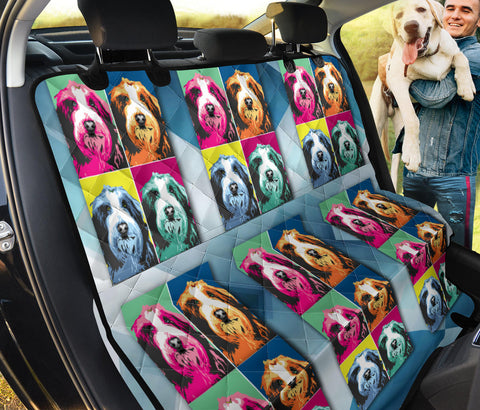 Bearded Collie Pattern Print Pet Seat Covers