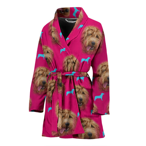 Goldendoodle dog Print Women's Bath Robe