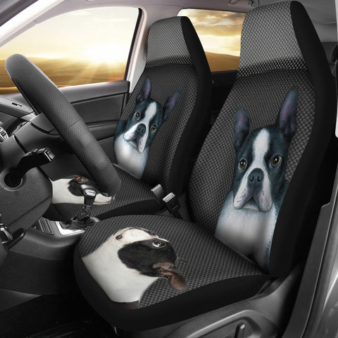 Cute Boston Terrier Print Car Seat Covers