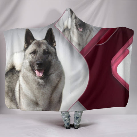 Amazing Norwegian Elkhound Print Hooded Blanket