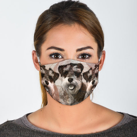 Cute Schnauzer Print Face Mask