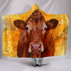 Limousin Cattle Print Hooded Blanket